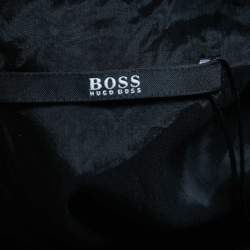 مملوكة مسبقًا Boss By Hugo Boss Black Printed Wool Long Sleeve A-Line Dress M