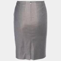 مملوكة مسبقًا Boss By Hugo Boss Grey Virgin Wool Pencil Skirt XS