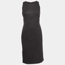 Pre Owned Boss By Hugo Boss Black Wool Blend Sleeveless Daliva Dress M