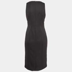 Pre Owned Boss By Hugo Boss Black Wool Blend Sleeveless Daliva Dress M