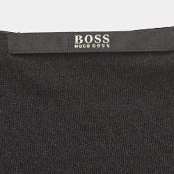 Pre Owned Boss By Hugo Boss Black Patterned Knit Sleeveless Short Dress S