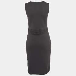 Pre Owned Boss By Hugo Boss Black Patterned Knit Sleeveless Short Dress S