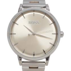 Pre Owned Hugo Boss Yellow Two Tone Stainless Steel Classic HB.369.314.3349 Women's Wristwatch 36 mm