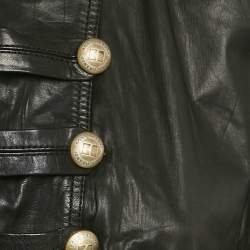 Boss Orange by Hugo Boss Black Leather Military Jacket M