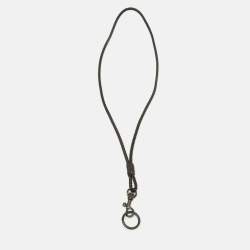 Bottega Veneta Dark Brown Intrecciato Leather Key Ring