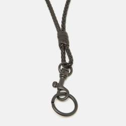 Bottega Veneta Dark Brown Intrecciato Leather Key Ring