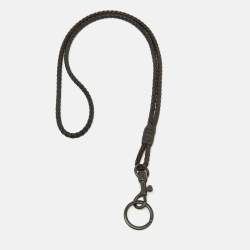 Bottega Veneta Dark Brown Intrecciato Leather Key Ring