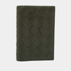 Bottega Veneta Dark Green Intrecciato Leather Notebook Cover