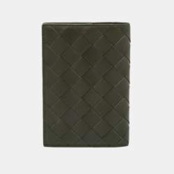 Bottega Veneta Dark Green Intrecciato Leather Notebook Cover
