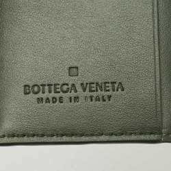 Bottega Veneta Dark Green Intrecciato Leather Notebook Cover