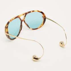 Pre Owned نظارة شمسية بوتيغا فينيتا ساقط طيار بني سلحفاة/ أخضر BV1273S