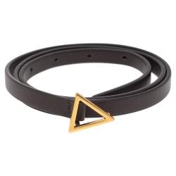 Pre Owned Bottega Veneta Brown Leather Belt Size 75 CM