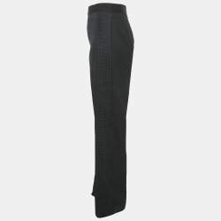 Bottega Veneta Black Wool Braided Detail Formal Trousers XS