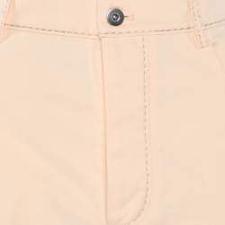 Pre Owned Bottega Veneta Peach Cotton High-Waist Panelled Jeans M