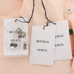 Pre Owned Bottega Veneta Peach Cotton High-Waist Panelled Jeans M
