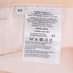 Pre Owned Bottega Veneta Peach Cotton High-Waist Panelled Jeans M