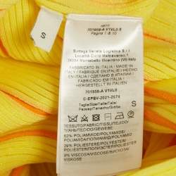 Pre Owned Bottega Veneta Yellow Spiral Stripe Knit Mini Dress S