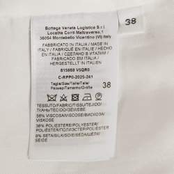 Pre Owned Bottega Veneta Beige Viscose Knot Double Breasted Blazer S