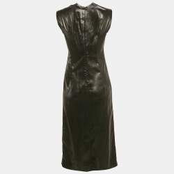 Pre Owned Bottega Veneta Black Leather Tank Dress XS