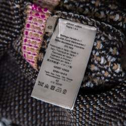 Pre Owned Bottega Veneta Multicolor Patterned Wool Knit Pencil Skirt S