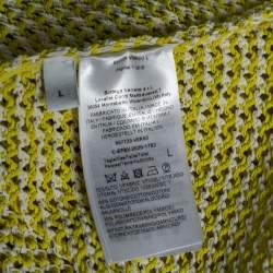 Pre Owned Bottega Veneta Yellow Open-Knit Halter Neck Bodysuit L