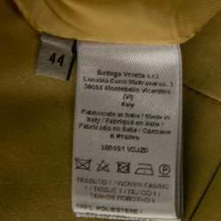 Pre Owned Bottega Veneta Gold Crepe De Chine Pocketed Skirt M