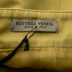 Pre Owned Bottega Veneta Gold Crepe De Chine Pocketed Skirt M