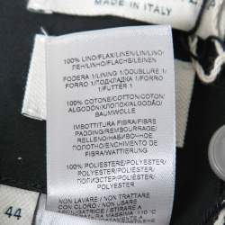 Pre Owned Bottega Veneta Khaki Brown Quilted Linen Midi Skirt M