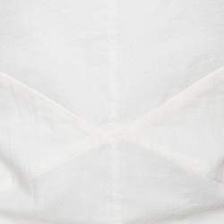 Bottega Veneta Cream Cotton & Silk Tie Detail Top M