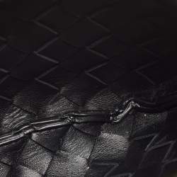Pre Owned Bottega Veneta Black Intrecciato Leather Mini Sardine Shoulder Bag