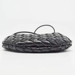 Pre Owned Bottega Veneta Black Intrecciato Leather Mini Sardine Shoulder Bag