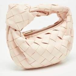 Pre Owned Bottega Veneta Light Peach Intrecciato Leather Candy Jodie Bag