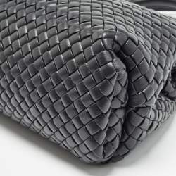 Pre Owned Bottega Veneta Black Padded Intrecciato Leather Medium Top Handle Bag