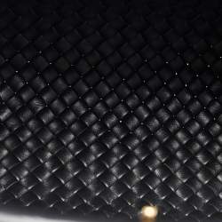 Pre Owned Bottega Veneta Black Padded Intrecciato Leather Medium Top Handle Bag