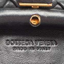 Pre Owned Bottega Veneta Black Padded Intrecciato Leather Medium Top Handle Bag