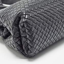 Pre Owned Bottega Veneta Black Padded Intrecciato Leather Medium Top Handle Bag