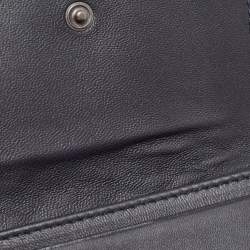 Pre Owned محفظة بطاقات بوتيغا فينيتا جلد ثعبان وجلد أزرق كحلي إنترشياتو