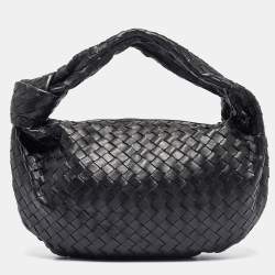 Bottega Veneta Black Intrecciato Leather Small Jodie Hobo