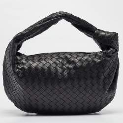 Bottega Veneta Black Intrecciato Leather Small Jodie Hobo