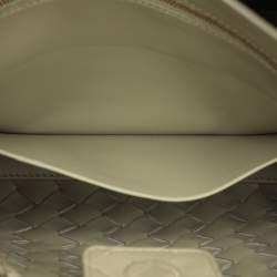 Pre Owned Bottega Veneta Olive Green Intrecciato Leather Small Andiamo Tote