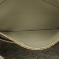 Pre Owned Bottega Veneta Olive Green Intrecciato Leather Small Andiamo Tote