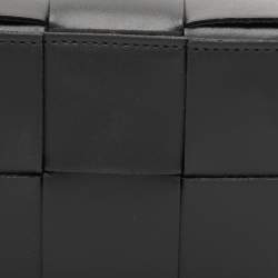 Pre Owned Bottega Veneta Black Intrecciato Leather Cassette Belt Bag
