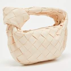 Pre Owned Bottega Veneta Peach Intrecciato Leather Candy Jodie Bag
