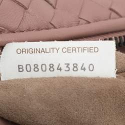 Pre Owned Bottega Veneta Beige Intrecciato Leather Nodini Shoulder Bag