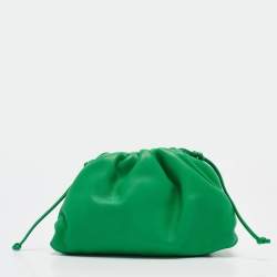 Bottega Veneta Green Leather Mini The Pouch Bag