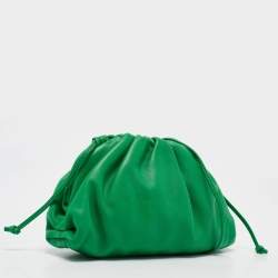 Bottega Veneta Green Leather Mini The Pouch Bag