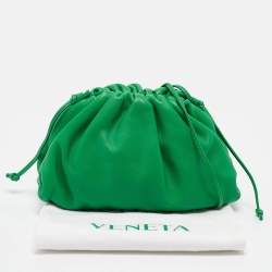 Bottega Veneta Green Leather Mini The Pouch Bag