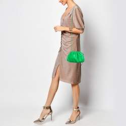 Bottega Veneta Green Leather Mini The Pouch Bag