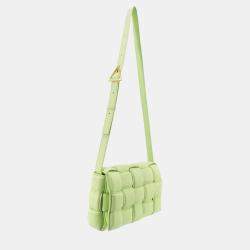 Bottega Veneta Green Leather Padded Cassette Shoulder Bag