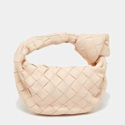 Bottega Veneta Light Beige Intrecciato Leather Candy Jodie Bag